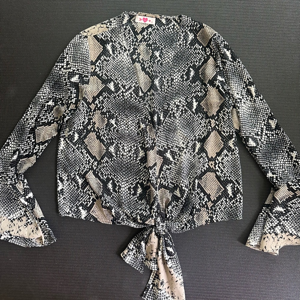 Buddy Love snake skin long sleeve blouse